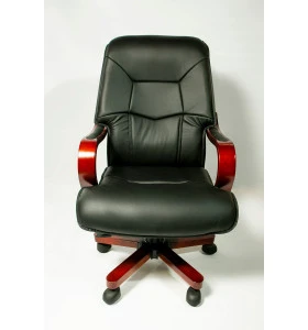 Кресло руководителя ZEVS LUX кожа, цвет черный