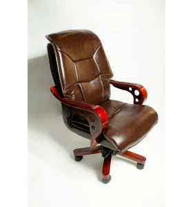 Кресло руководителя ZEVS LUX кожа, цвет коричневый
