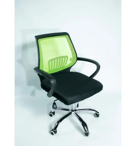 Крісло офісне REAL, колір чорний/сітка зелена