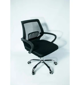 Крісло офісне REAL, колір чорний/сітка чорна